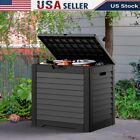 Waterproof 31Gal Outdoor Storage Box Stylish Louvered Deck Box with Lockable Lid
