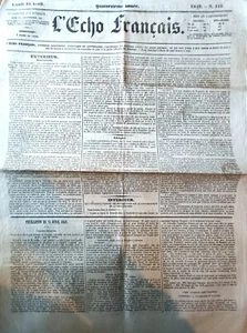 Vieux Journal - L'Echo Français Journal Quotidien - 14ème ANNEE - N. 115 - 1842 - Imagen 1 de 2
