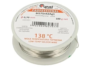 BI57SN42AG107/100 RostfreiLötdraht Bi57Sn42Ag1 07mm 100g bleifrei Spule CYNEL - Picture 1 of 1