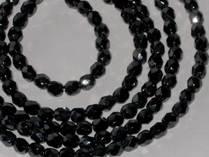 ESFINGE REDONDA FACETADA DE VIDRIO CIRCONITA CÚBICA DE 4 MM (NEGRO) BONITAS CUENTAS ESPACIADORAS FABRICACIÓN DE JOYAS - Imagen 1 de 3