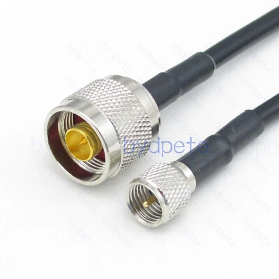 Mini UHF male plug to N Type male RF Pigtail RG58 Coax coaxial Cable 20inch 50cm - Image 1 of 4