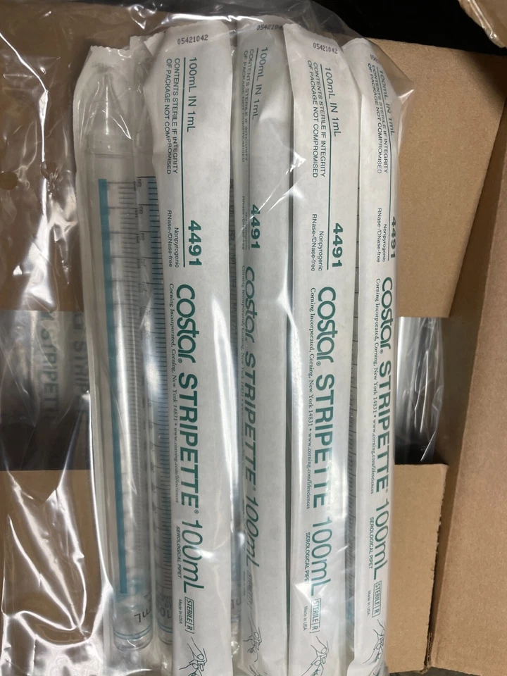 10/pack  CORNING 100mL PS Stripette pipet  Serological Pipette sterile 4491 - Image 1 of 1