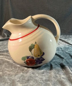 Vintage Ceramic Pitcher with Fruit Pattern - Picture 1 of 5