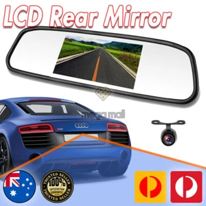 Car 5'' Mirror Monitor For Waterproof Rear View Backup Reversing Camera - Picture 1 of 3