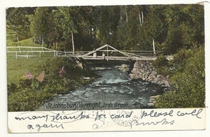 St Johnsbury Vermont Joe's Brook 1906 View Bridge Girl Postcard VT - Picture 1 of 2