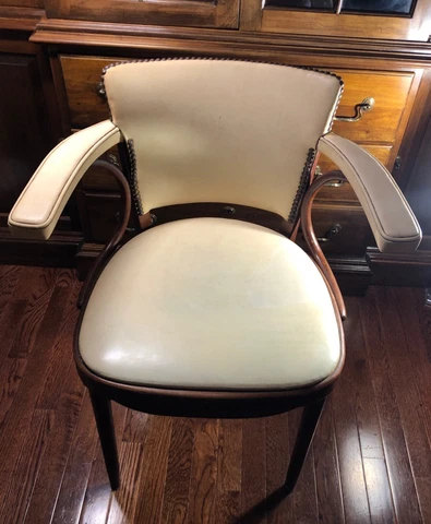 THONET MID CENTURY ART DECO STYLE BENTWOOD ARMCHAIR FOR LOCAL PICKUP! ORIG. TAG! Cover