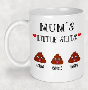 Mum's Lil Sh*ts Mug- Rude Funny Humerous 11oz Drinking Cup Mother's day Birthday - Picture 1 of 5
