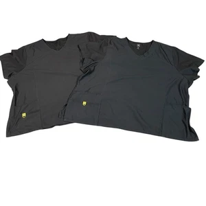 Paket mit 2 WonderWink Peeling Tops Damen Gr. 5X schwarz #107L - Bild 1 von 4