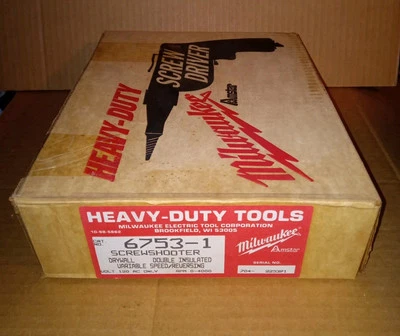VINTAGE NOS MILWAUKEE 6753-1 DRYWALL SCREWSHOOTER DRILL - Image 1 of 4