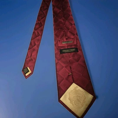 Галстук Donald J Trump Signature Collection 100% шелк красный в полоску золотой слиток бриллиант - Изображение 1 из 4
