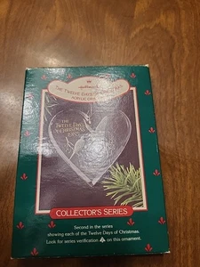 Vintage 1985 80s Hallmark 12 Days of Christmas Turtle Doves Ornament Collectible - Picture 1 of 5