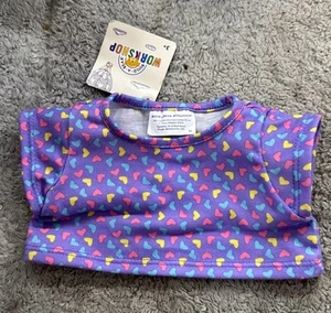 NEW Build A Bear BAB Purple Shirt W/ Hearts Cute Top! - Picture 1 of 3