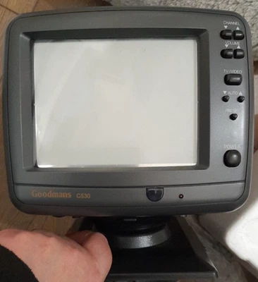 Goodmans C530 5" CRT Mini TV Monitor AV Input, Retro Gaming, remote boxed vgc jb - Image 1 of 4