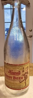 Antq Howel's Original Корневое Пиво Прозрачная Четверть Бутылки Бумажная Этикетка, ELF, Чикаго, Иллинойс - Изображение 1 из 4