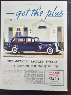1936 magazine ad for Packard automobiles, get the plus. - Image 1 of 2