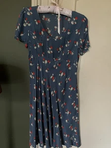 1940s Style Blue Cath Kidston Tea Dress. Size 14 - Picture 1 of 14