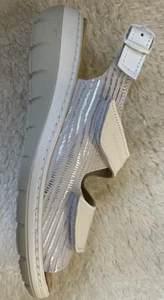 Orthopäd. Damensandalette mit Wechselfussbett, Weite G, weiß/silber, Leder, 37 - Bild 1 von 4