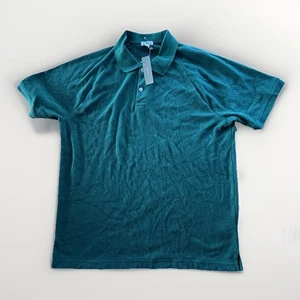 J Crew Frottee Poloshirt Herren Large Grün Frottee Ruderer Neu - Bild 1 von 8