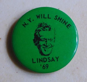 John Lindsay 1969 New York Mayor campaign pin button political - Picture 1 of 1
