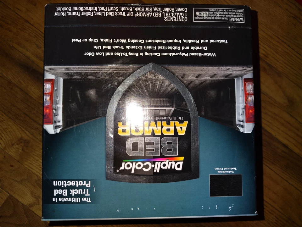 Kit de revestimiento de cama de camión hágalo usted mismo armadura de cama de doble color revestimiento de poliuretano negro satinado Foto 1 de 4