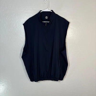 Chaleco de golf FootJoy para hombre 2XL azul marino 1/4 cremallera camisa de viento pulóver bolsillos poliéster Foto 1 de 4