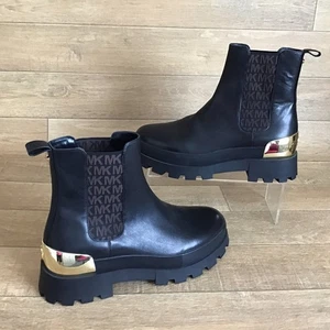 MICHAEL KORS Womens ROWAN Black Chelsea Platform Chunky Boots UK 6 - US 9 EU39 - Picture 1 of 11