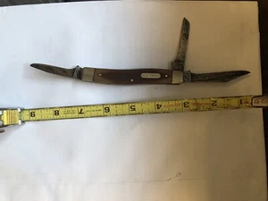 VINTAGE SCHRADE NY USA 80T (ITEM #6975C2) Sawcut Staglon Handle Old Timer knife - Picture 1 of 14