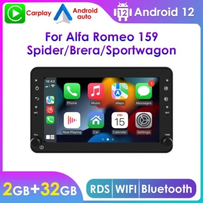 Bluetooth Android 12.0 Car Radio Stereo GPS Navi For Alfa Romeo Spider 159 Brera - Image 1 of 4