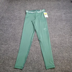 Nike Pants Womens Small Green White Pro 365 Leggings Mid Rise Tight Full Length - Picture 1 of 15