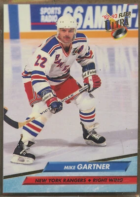 1992-93 Fleer Ultra #135 Mike Gartner New York Rangers Hall-of-Fame - Image 1 of 2
