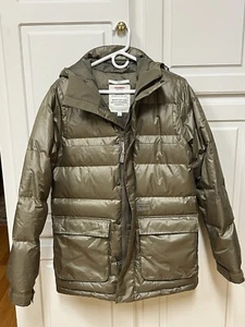 Burton Suede Puffy Down Puffer Snowboard Ski Jacket Coat Women’s Sz Small - Picture 1 of 13