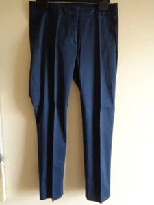 WEEKEND MAX MARA NAVY BLUE CIGARETTE PANTS - COTTON - SIZE 10 (42) - Picture 1 of 4