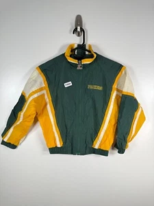 Vtg Starter Kids Boys Full Zip Green Bay Packers Windbreaker Jacket Sz L 18x19 - Picture 1 of 9