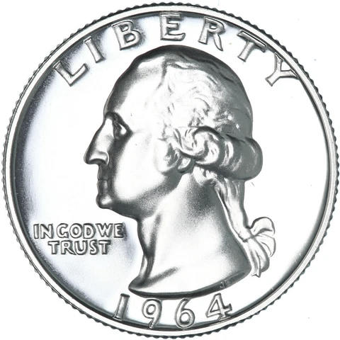 1964 (P) Washington Quarter Gem Proof 90% Silver Coin Cover