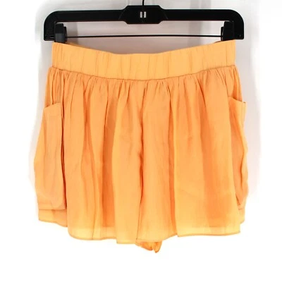 Ramy Brook August Mini Pleated Shorts Nectar Orange Side Pouch Pockets Small NEW - Image 1 of 4