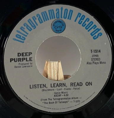 DEEP PURPLE 45 RPM RIVER DEEP MOUNTAIN HIGH / LISTEN, LEARN, READ ON—VG - Image 1 of 4