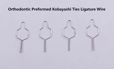 100Pcs Dental Orthodon Preformed Ties Kobayashi Ligature Wire 010 Shorty Bracket - Image 1 of 4