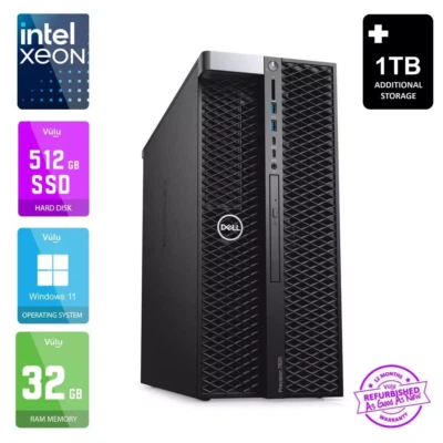 Dell Precision 7820 Tower | Core Xeon Silver | 32GB | 512GB SSD + 1TB | Win 11 - Image 1 of 4