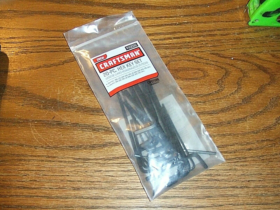 CRAFTSMAN HEX KEY 46696 WRENCH SET SAE 20 PIECE SHORT AND LONG ARM - Image 1 of 1