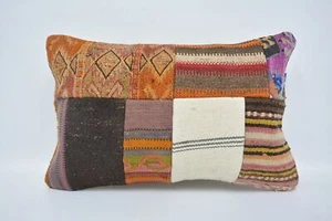Turkish Pillow, Pillow Cover, Turkish Kilim Pillow, 16"x24" Orange Pillow - Picture 1 of 6