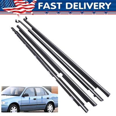 Outer Weatherstrips Window Trim Belt Sealing Strips for 1995-2002 Toyota Corolla Foto 1 de 4