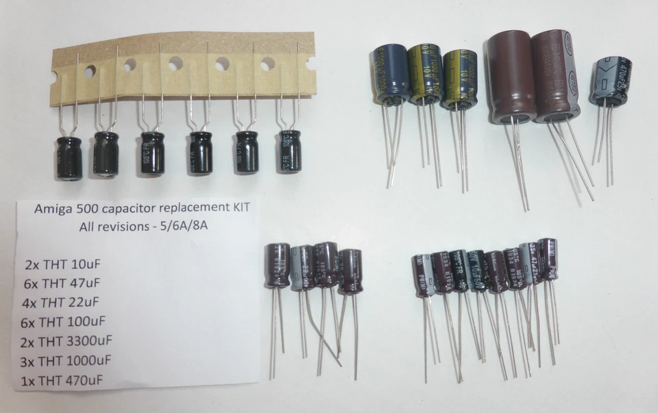 AMIGA 500 Kondensatoren Set.  Austausch Kit.   Capacitor replecement KIT. - Bild 1 von 1