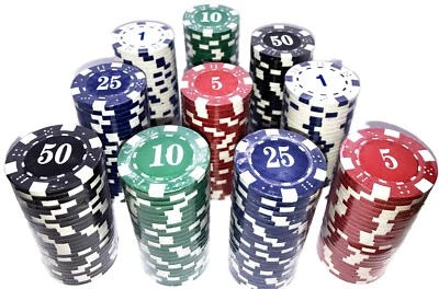 250 fichas de póquer de arcilla 11,5 gms con denominaciones numéricas Texas Holdem Blackjack Foto 1 de 4