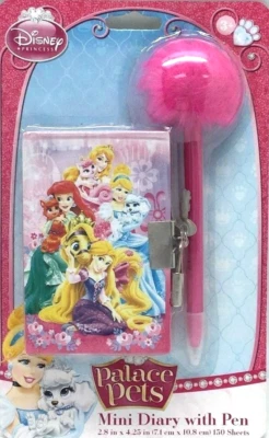 Disney Princess Palace Pets MIni Diary and Marabou Pen Lock & Key Set 150 Sheets - Image 1 of 3