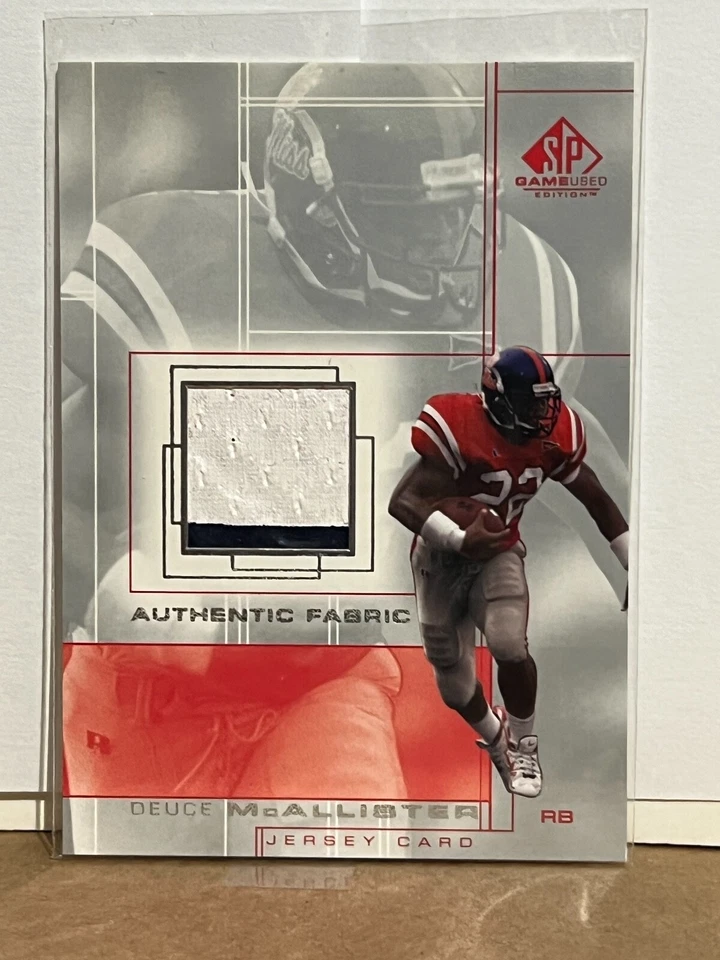 Deuce McAllister 2001 SP Game Used Rookie Authentic Fabric 2 Color Jersey Patch - Image 1 of 1