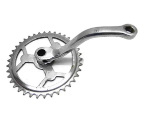 Vintage Moped Right Crank Arm w/ Sprocket 145mm 38T (F19) - Picture 1 of 9