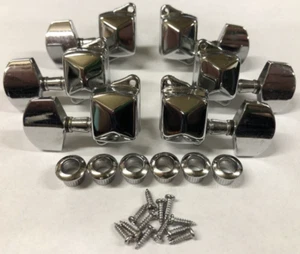 Epiphone Full Set of Chrome 3x3 Tuners With Ferrules and Screws - Picture 1 of 5
