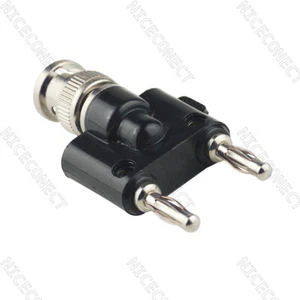 5x BNC macho a doble 4 mm adaptador macho de unión de plátano para convertidor de prueba de audio nuevo - Imagen 1 de 2