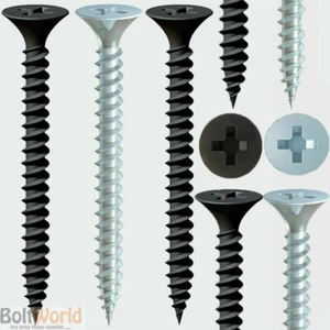 ZINC, BLACK DRYWALL, COARSE, FINE, SELF TAPPING, PLASTERBOARD SCREWS STUDDING - Picture 1 of 5