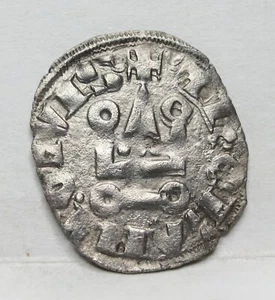 GRECIA FRANCA Guy II De La Roche TEBE ATENE Denier Crociati Argento #C34 - Foto 1 di 4